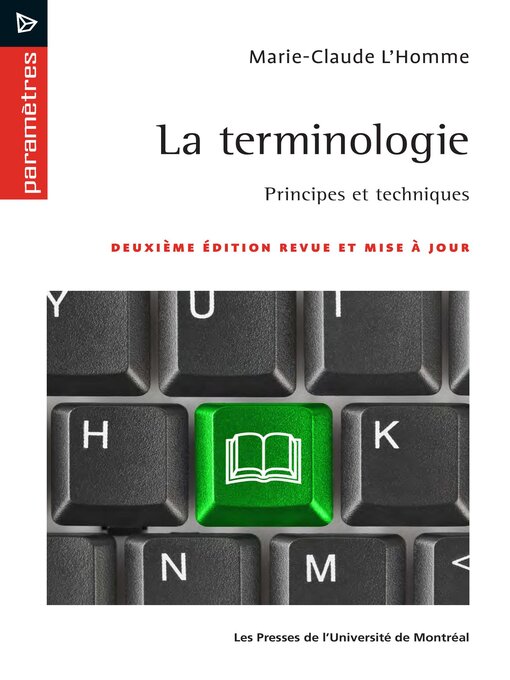 Title details for La terminologie by L'Homme, Marie-Claude - Available